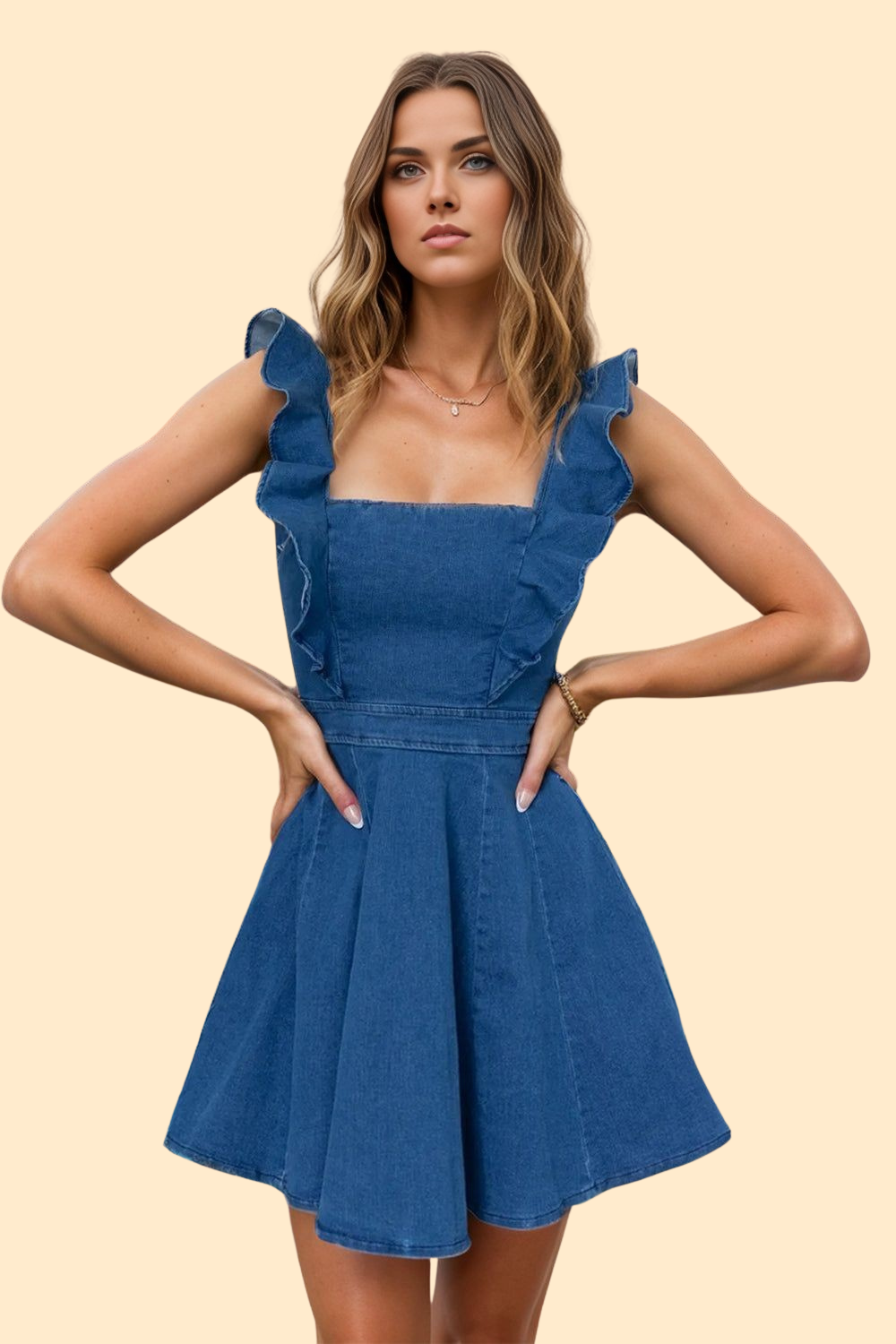 Ruffled mini dress