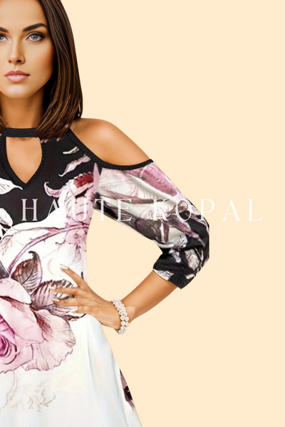 Cold shoulder dress with cutout details