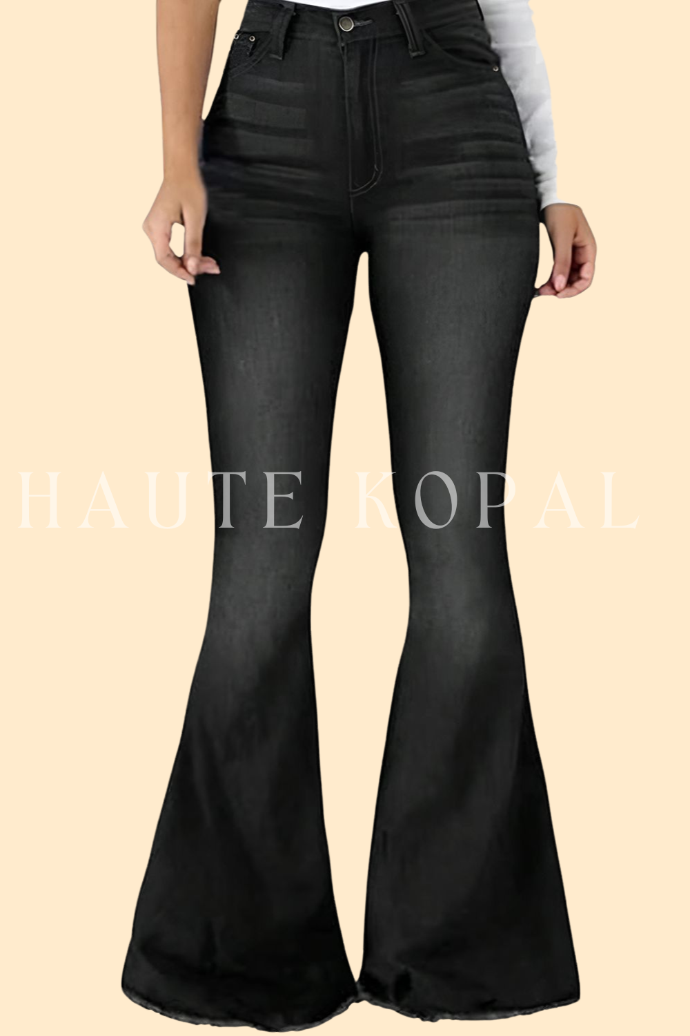 Raw hem flare jeans