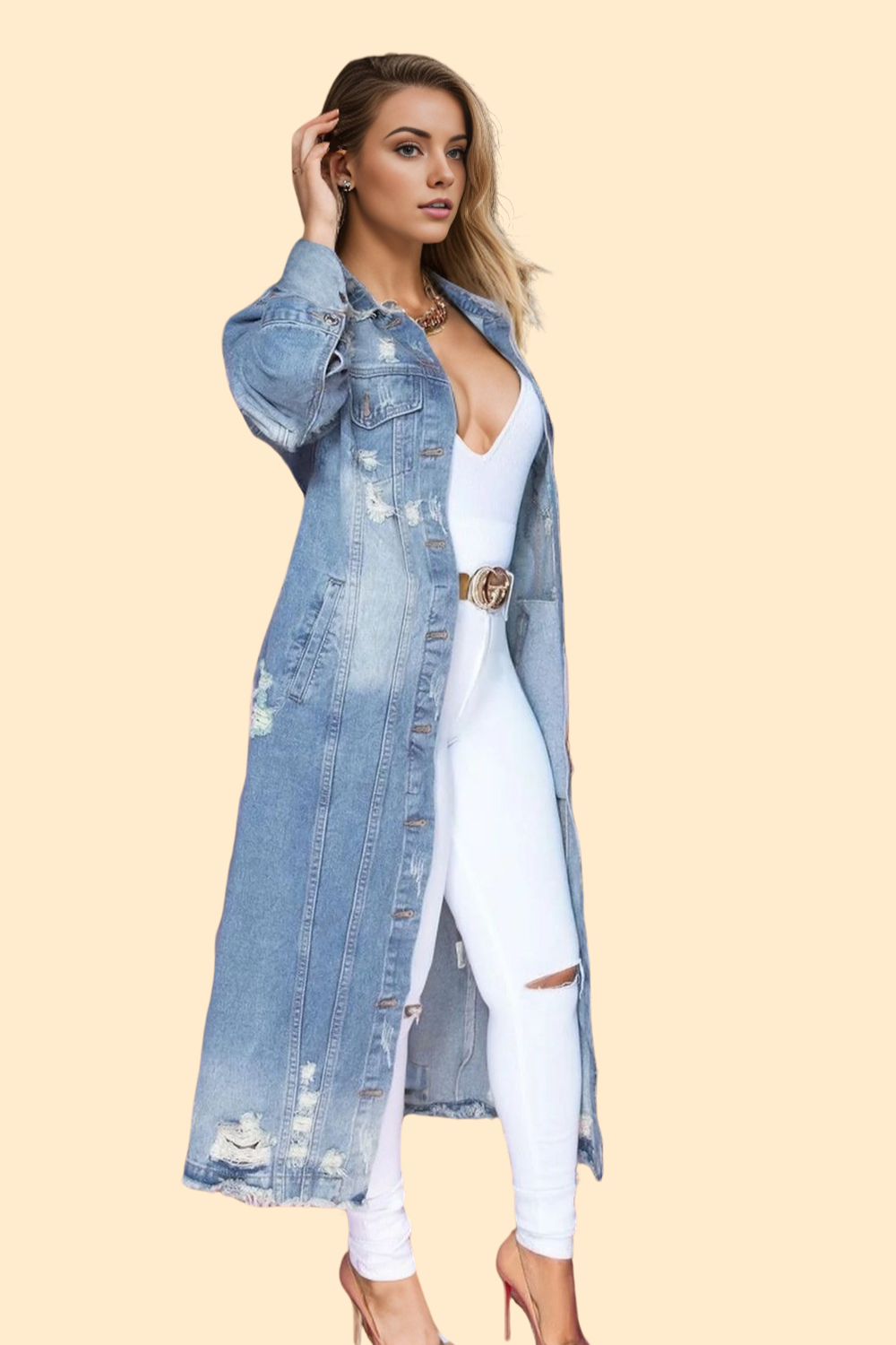 Denim Light Color denim jacket by Haute Kopal