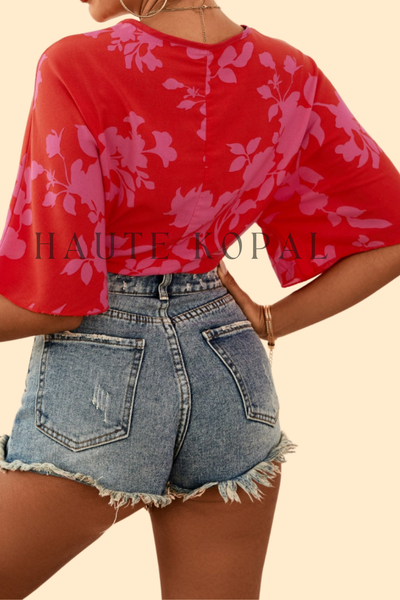 Printed blouse with a bold pattern