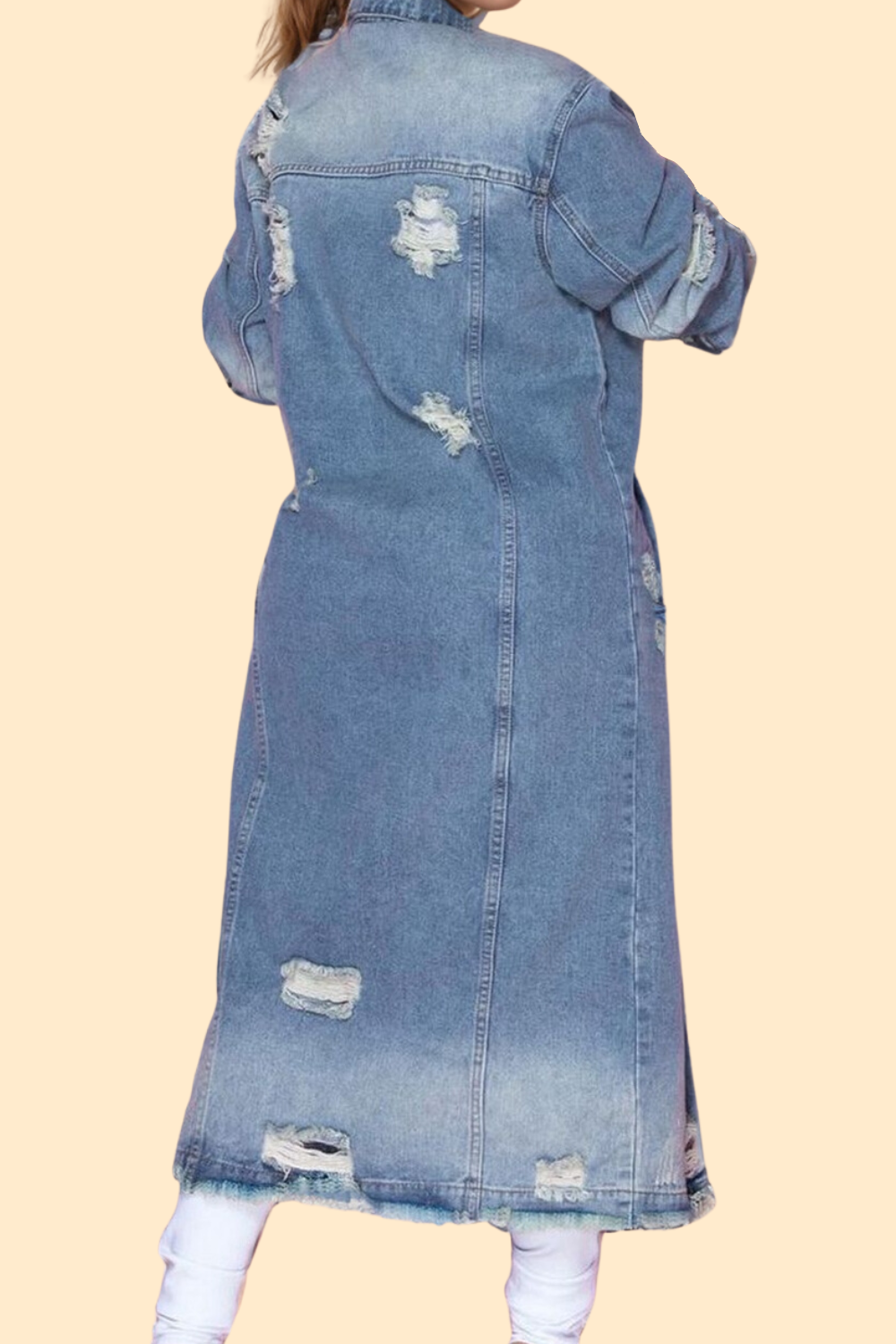 Distressed denim jacket with a rugged look by Haute Kopal