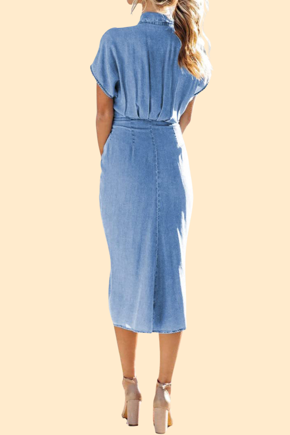 Trendy Denim Dress in Light Denim color