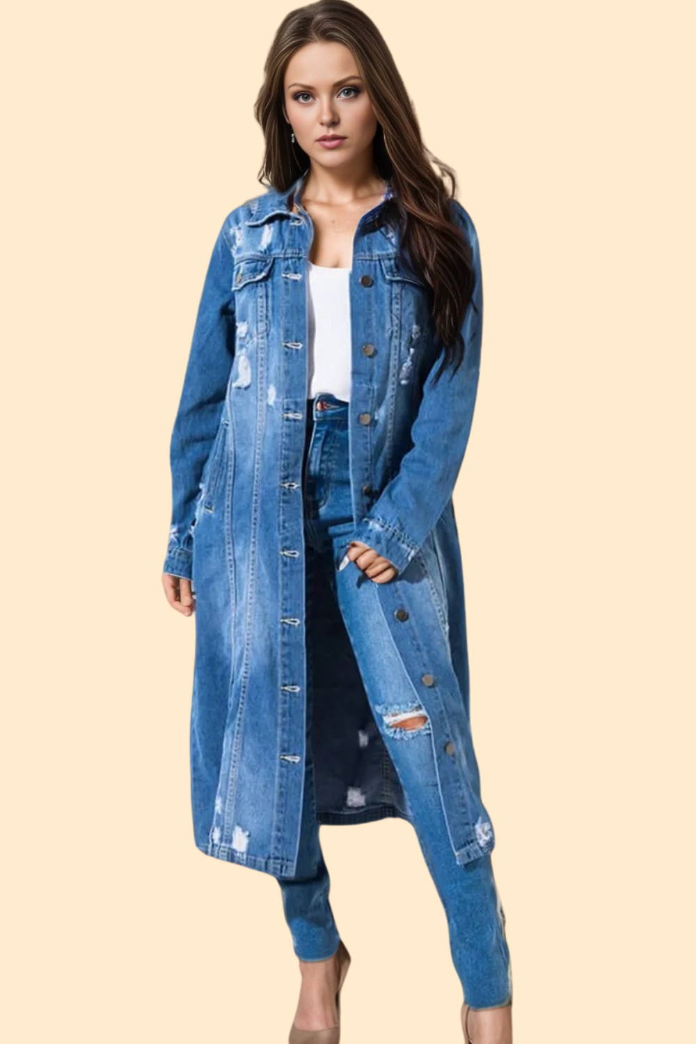 Denim Medium Color denim jacket by HauteKopal