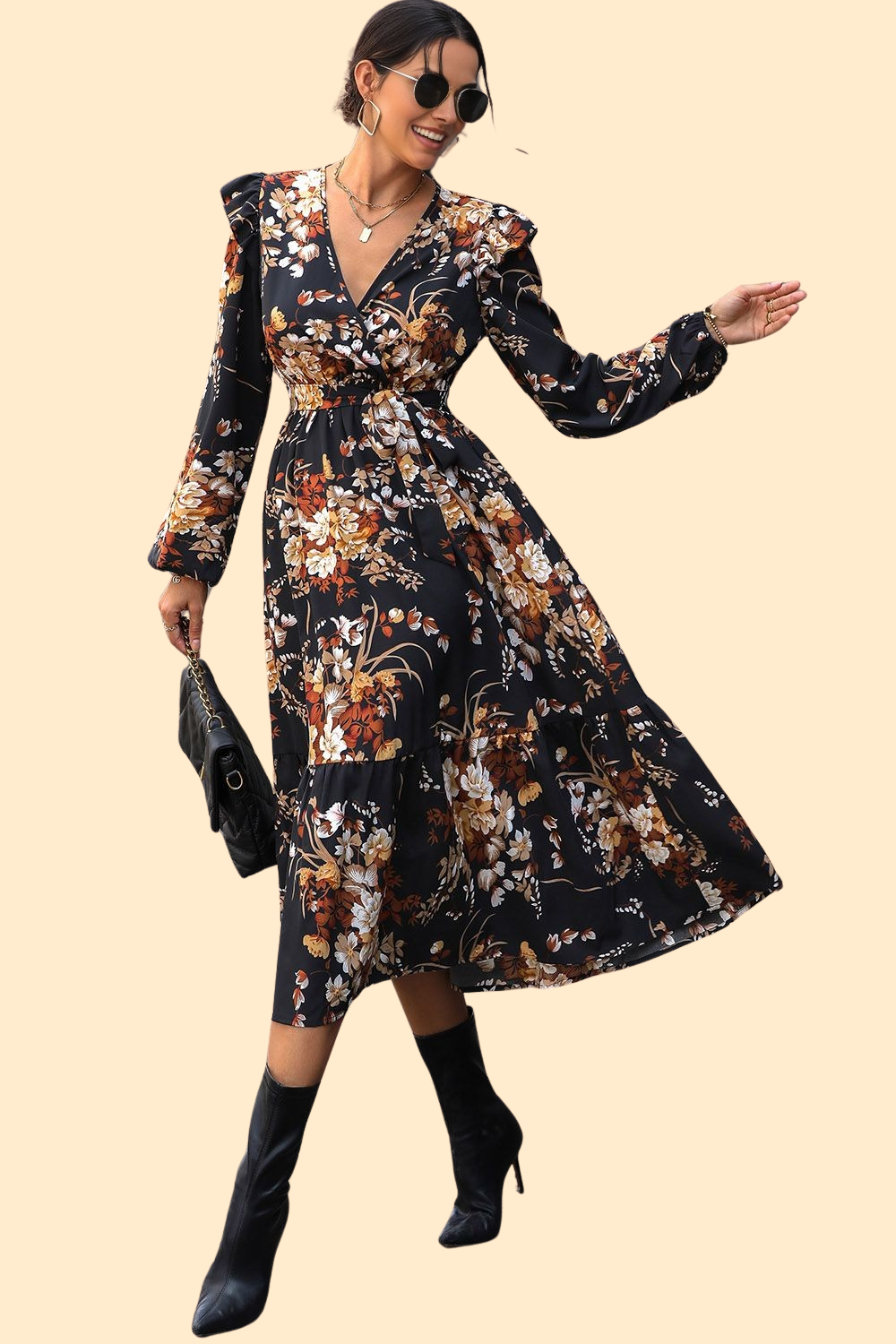 Flowy midi dress with a romantic vibe