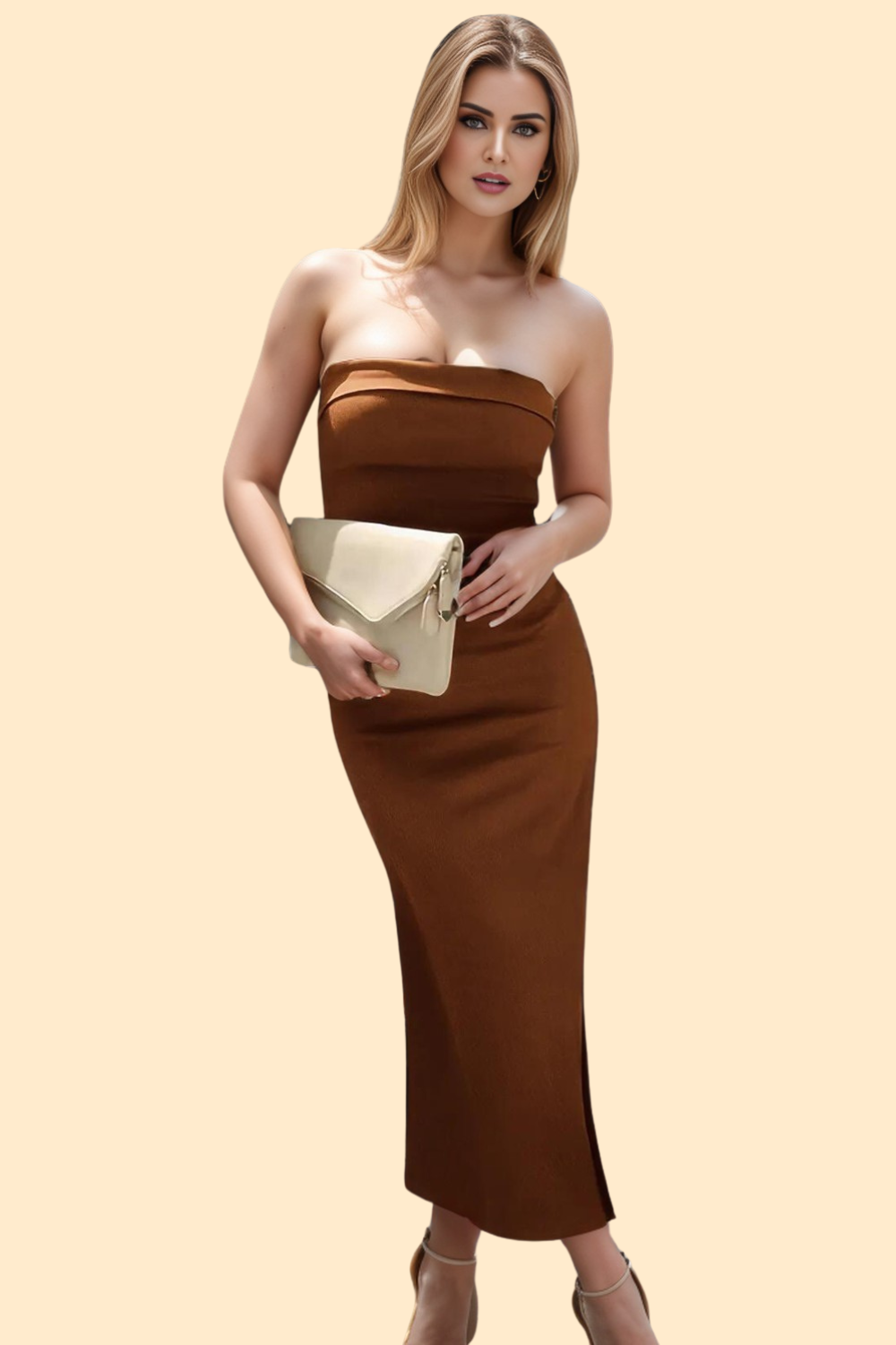 Haute Kopal Phantom Flare Dress - Slit Tube Midi Dress Haute Kopal Phantom Flare Dress - Slit Tube Midi Dress