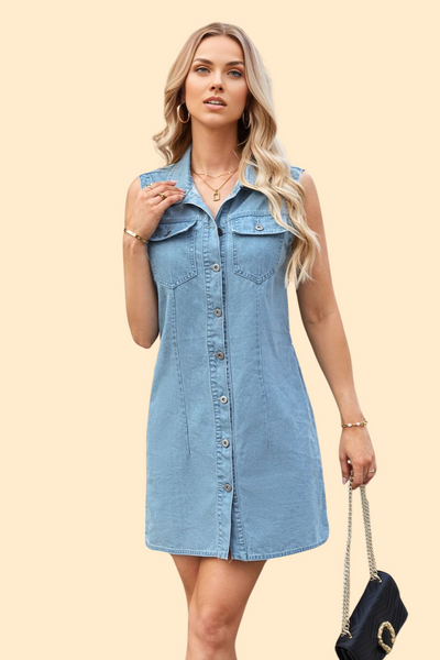Casual denim dress with a relaxed fit