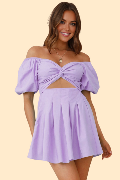 Cutout Twisted dress in lavender 