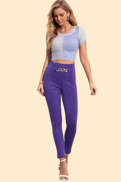 Electric purple cropped pants