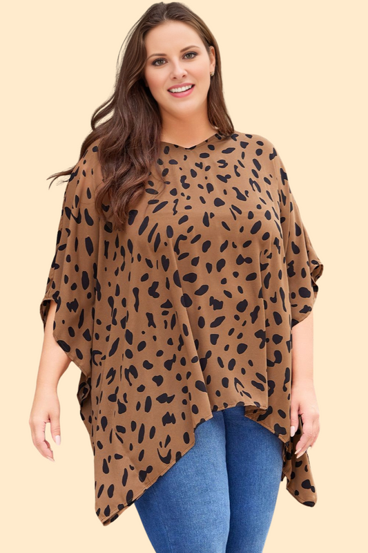 Plus size leopard print blouse
